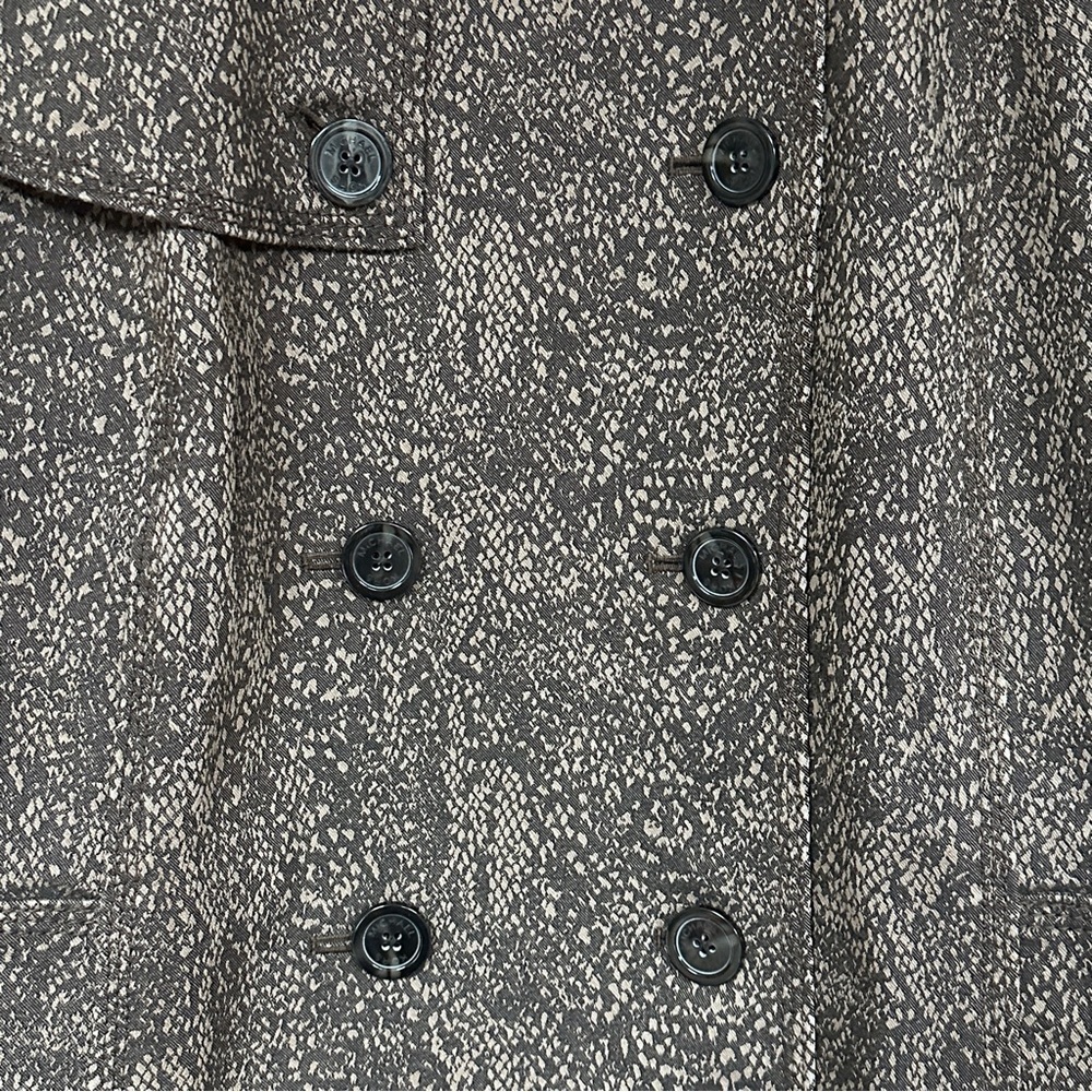 Michael Kors Snake (Brown & Tan) Print Belted Pea Coat/ Fully Lined Jacket, L - Picture 8 of 10
